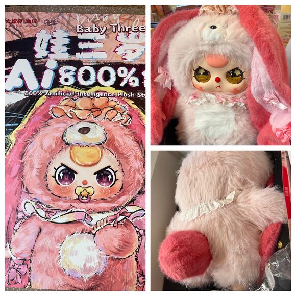 Baby three Other - Baby Three 800% AI Warm Heart pink bunny With gold Glitter Liquid Eyes